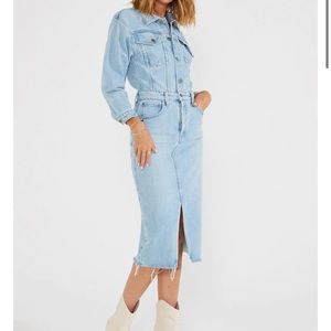 Etica Lotta Denim Dress Long Sleeve Size S